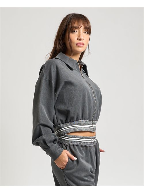 Felpa crop Gaelle Paris donna con logo GAELLE PARIS | GAABW07641GR08